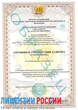 Образец сертификата соответствия аудитора №ST.RU.EXP.00014300-2 Краснотурьинск Сертификат OHSAS 18001