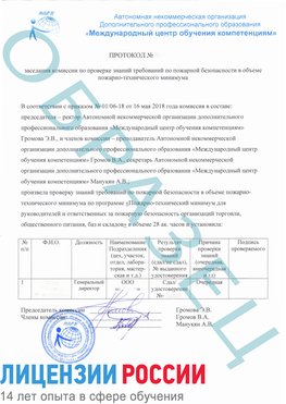 Образец протокола пожарно-техническому минимума Краснотурьинск Обучение пожарно техническому минимуму