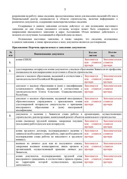 Образец заполнения заявления в НРС строителей. Страница 5 Краснотурьинск Специалисты для СРО НРС - внесение и предоставление готовых