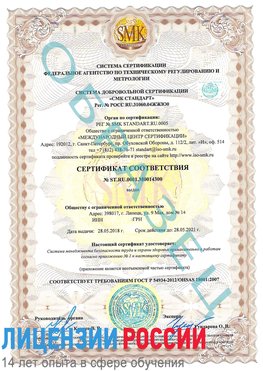 Образец сертификата соответствия Краснотурьинск Сертификат OHSAS 18001