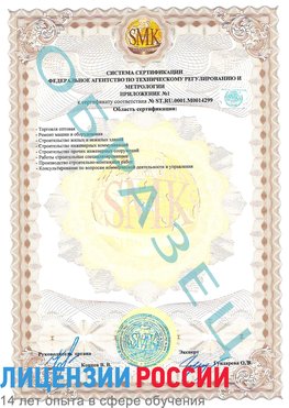 Образец сертификата соответствия (приложение) Краснотурьинск Сертификат ISO 14001